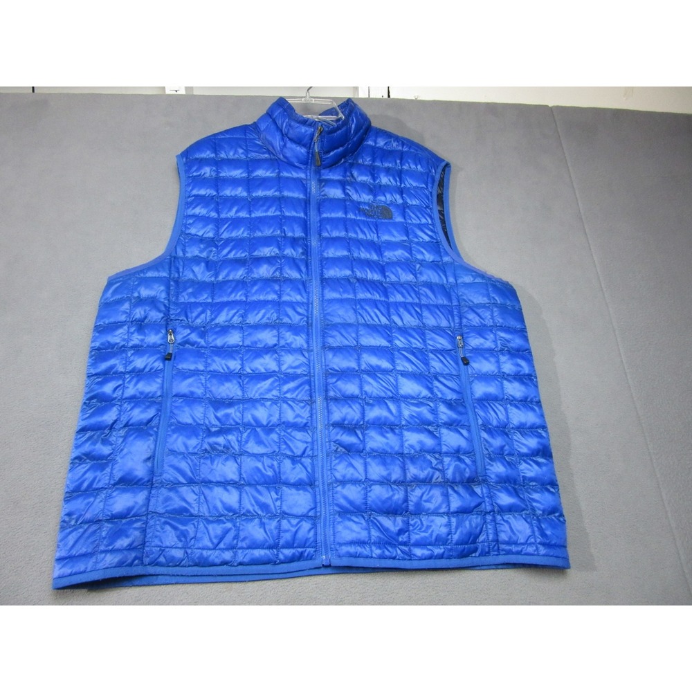 The North Face ThermoBall Vest Mens XL Blue Quilted Puffer Royal Blue Outdoor
